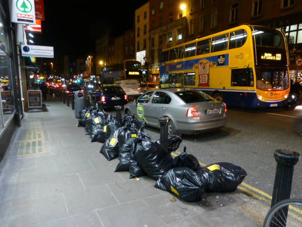 Photo of bags on Dame Street.